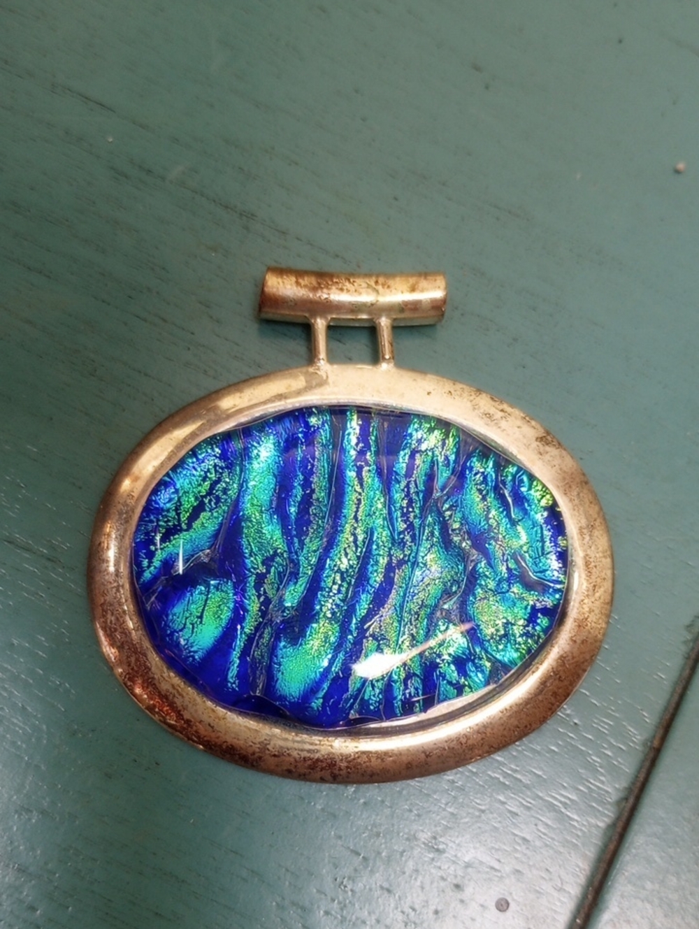 Silver Pendant With Blue Stone